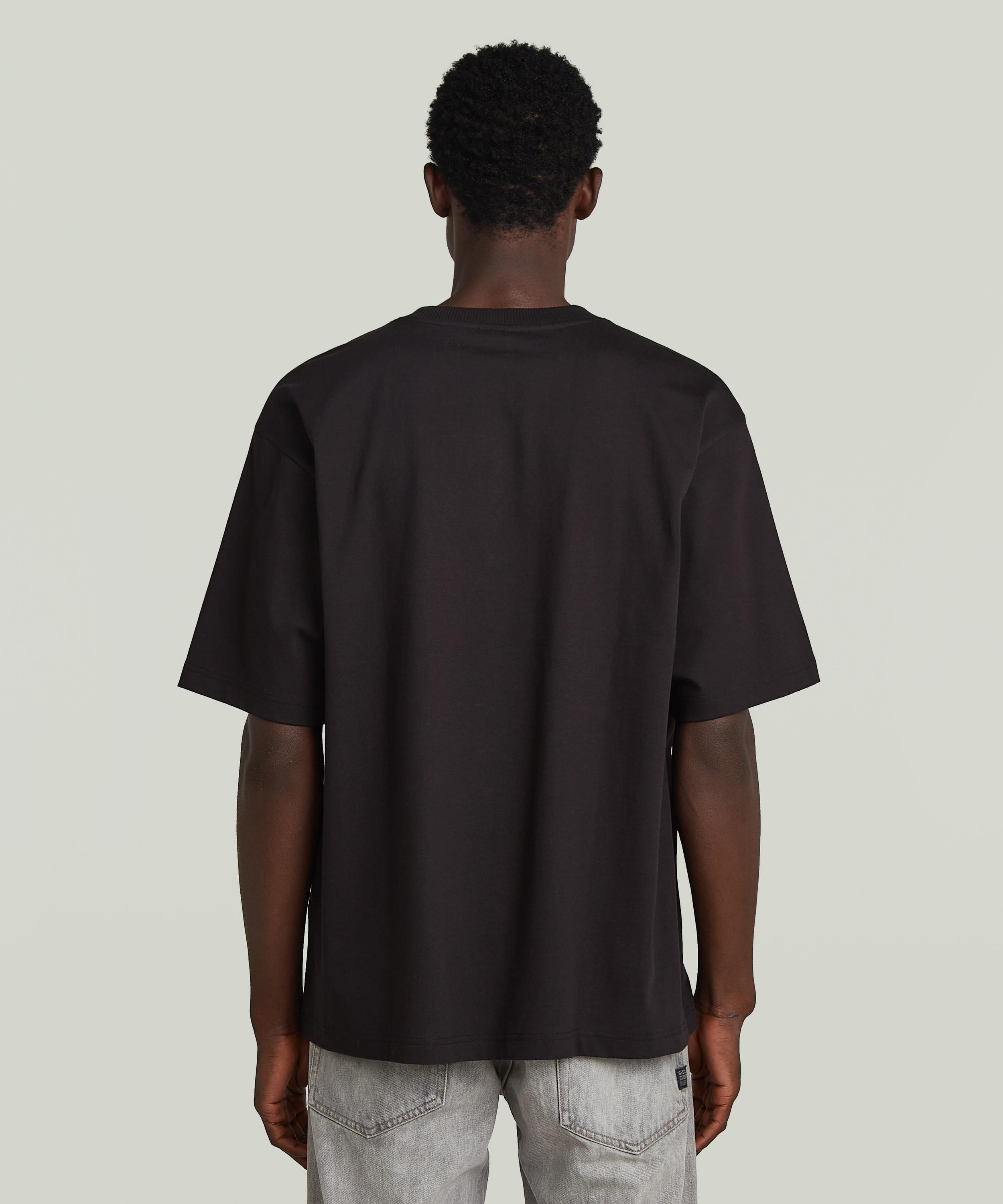 【公式ショップ】Pocket Boxy T-Shirt/フロントシームデザインオーバーサイズジップポケットTシャツ ジースターロゥ トップス カットソー・Tシャツ ブラック