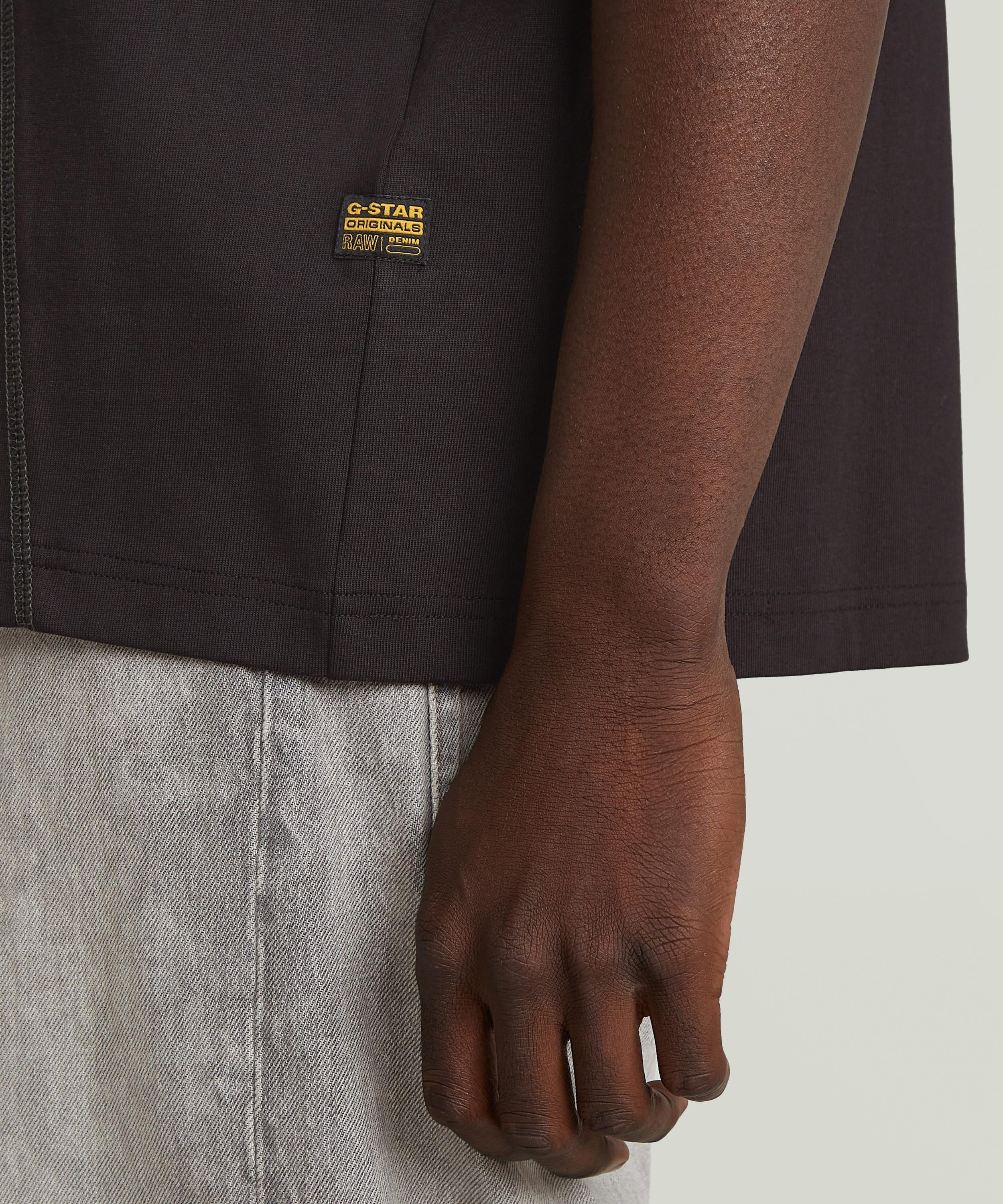 【公式ショップ】Pocket Boxy T-Shirt/フロントシームデザインオーバーサイズジップポケットTシャツ ジースターロゥ トップス カットソー・Tシャツ ブラック