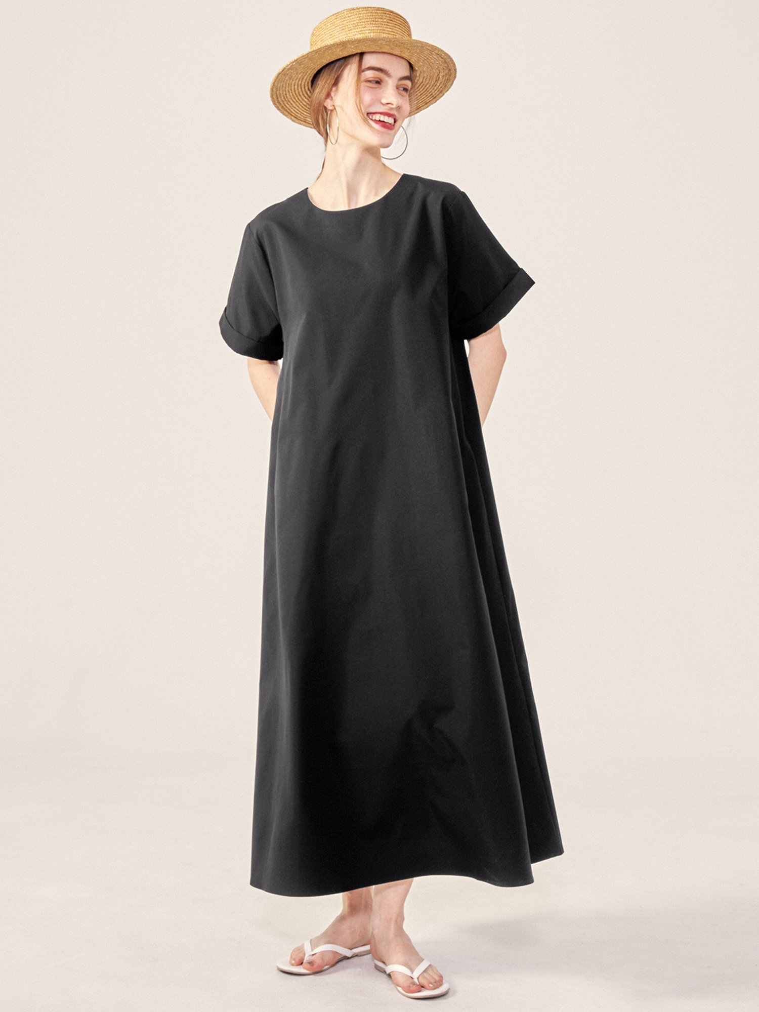 coca ポリエステルバックリボンワンピース コカ ワンピース・ドレス ワンピース ブラック グリーンのサムネイル