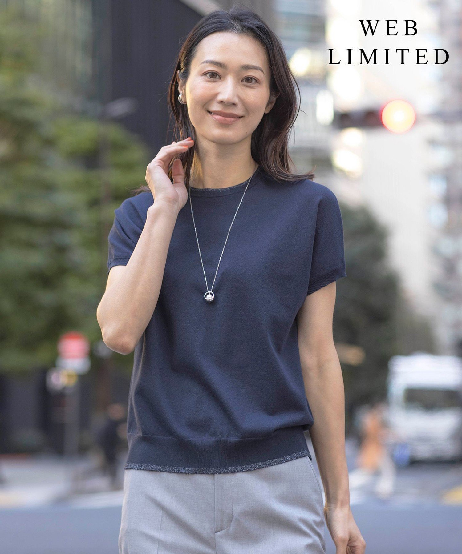 ジェイプレス レディース セーター レディース J.PRESS LADIES L 【WEB限定・洗える】Vis/Peスパーク ラメ配色 ニット ジェイプレス トップス ニット ネイビー ホワイト ベージュ ブルー【送料無料】