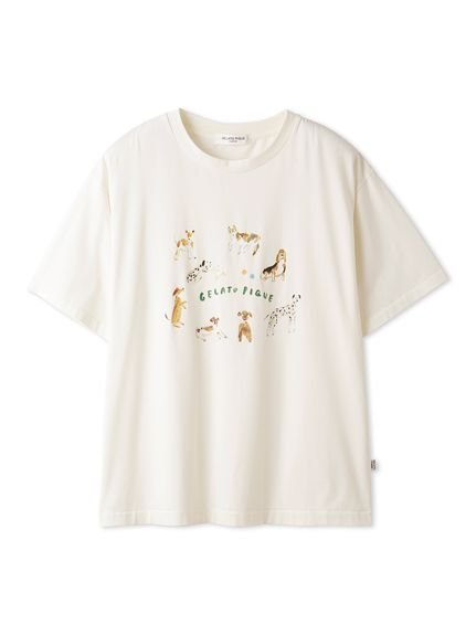 楽天Rakuten Fashiongelato pique 【接触冷感】【ヒラノトシユキ】【HOMME】DOGワンポイントTシャツ ジェラートピケ トップス カットソー・Tシャツ ホワイト【送料無料】