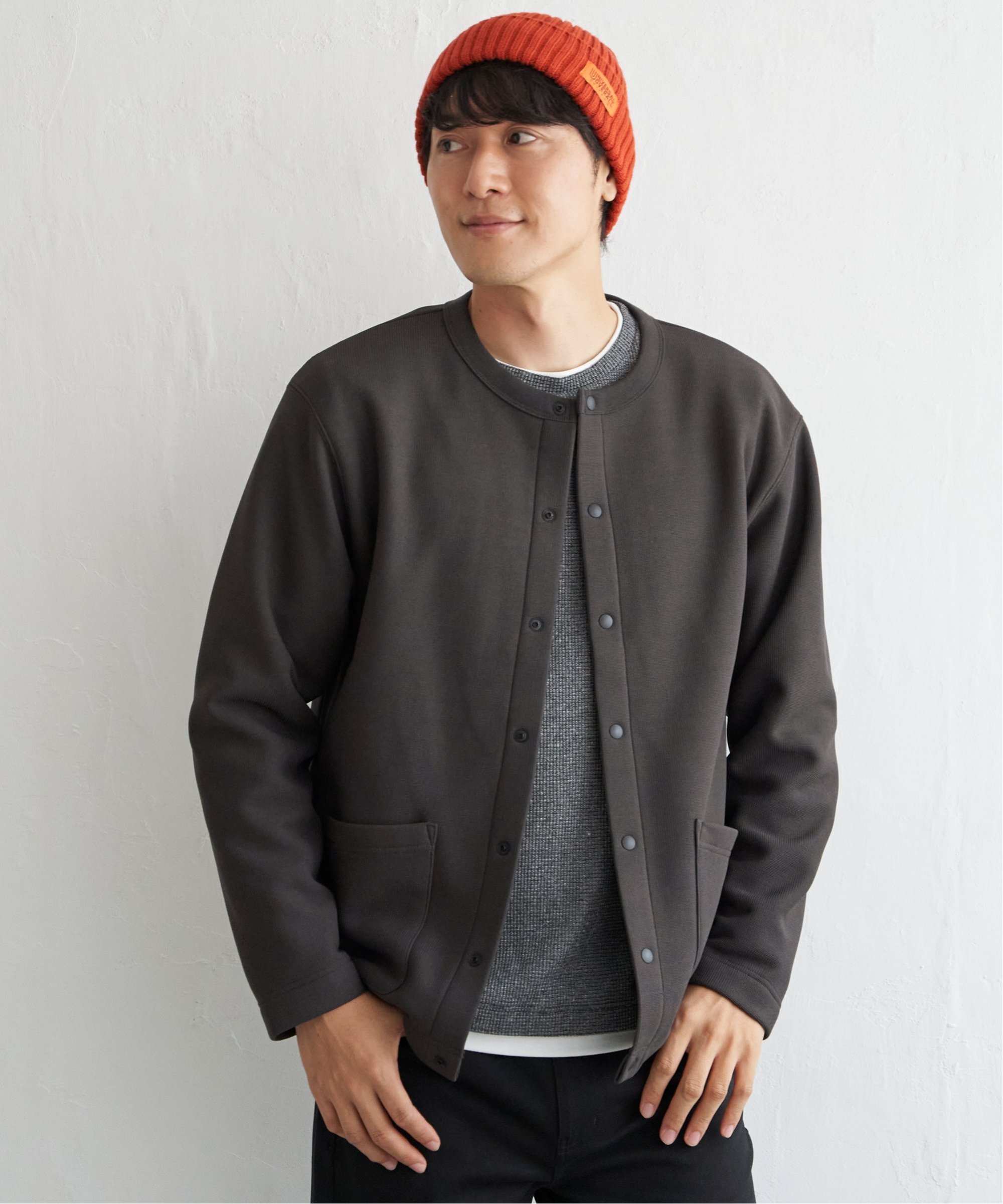 【SALE／40%OFF】ikka ボンディングクルーネックカーディガン イッカ トップス その他のトップス ネイビー ベージュ ブラック グレー
