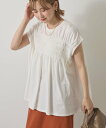 AMERICAN HOLIC シャーリング半袖フレアプルオーバー アメリカン ホリック トップス カットソー・Tシャツ ホワイト ブラック パープル グリーン ベージュ