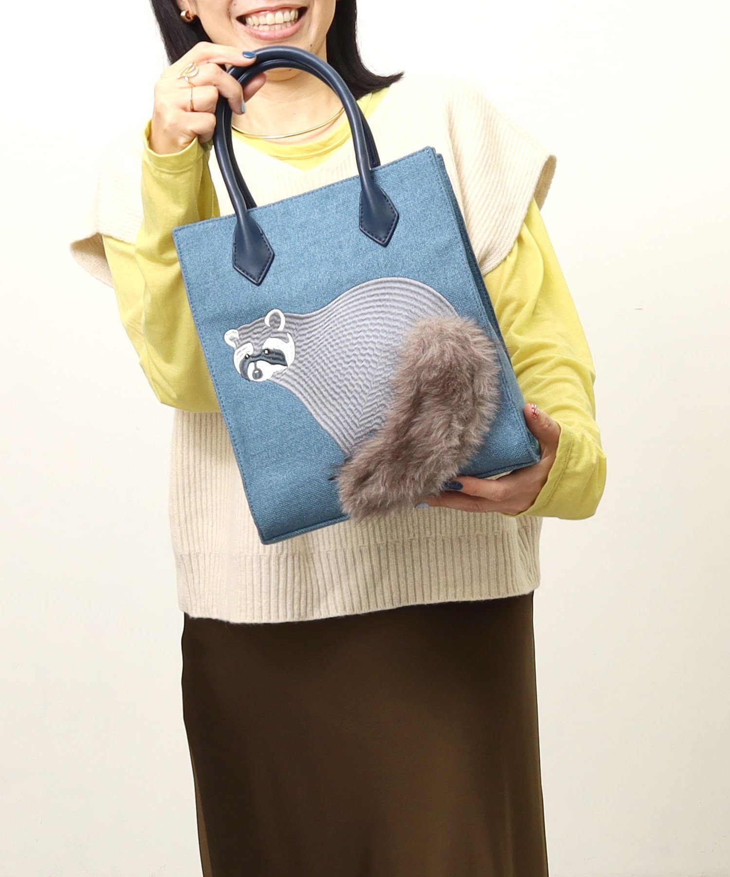 COOCO 飛び出すアニマル2WAYバッグ プードゥードゥー バッグ ハンドバッグ ブラック ブルー グレー ベ..