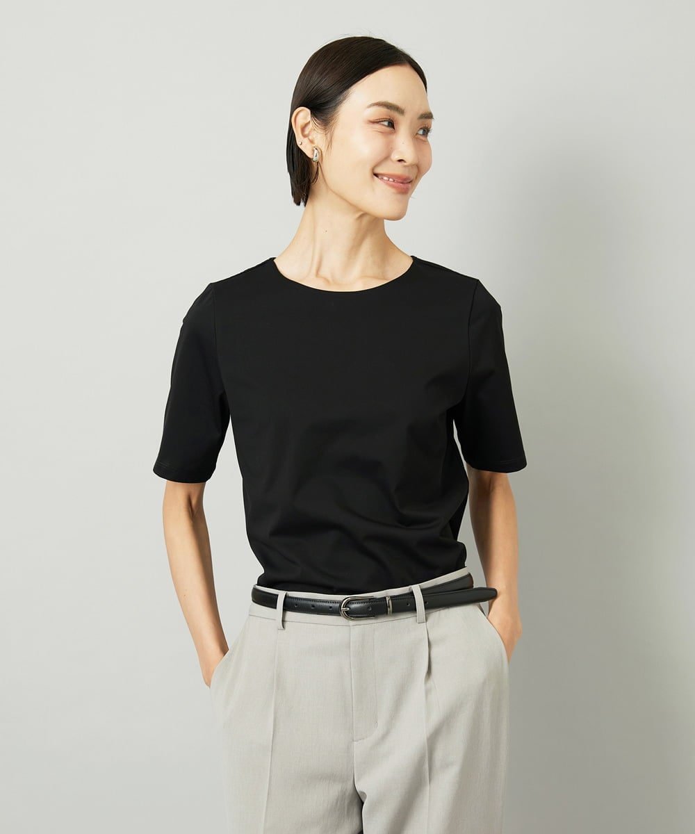 MICHEL KLEIN（小さいサイズ） [小さいサイズ]クリーンフォルムTシャツ メゾンドゥサンク トップス カットソー・Tシャツ ブラック