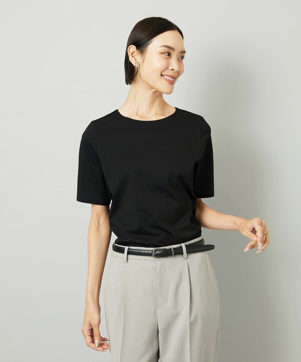 MICHEL KLEIN（小さいサイズ） [小さいサイズ]クリーンフォルムTシャツ メゾンドゥサンク トップス カットソー・Tシャツ ブラック