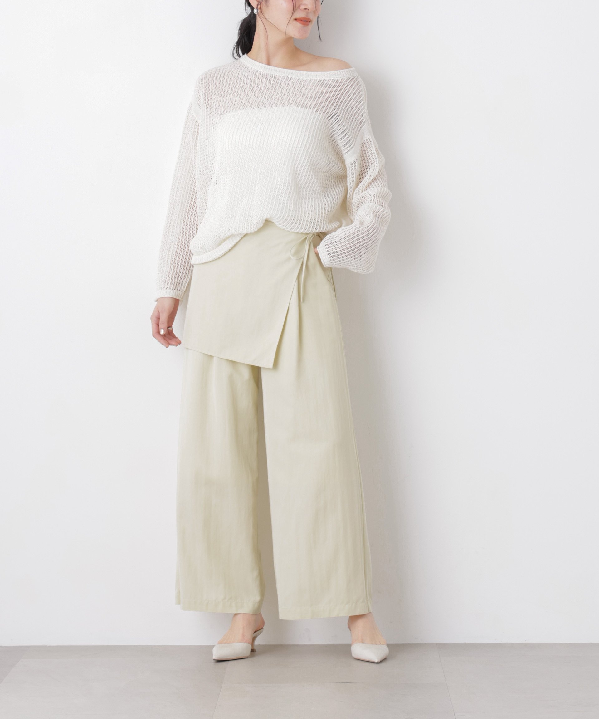 【SALE／30%OFF】NANO universe スカーフセットタックワイドパンツ ナノユニバース パンツ その他のパンツ グレー イエロー ブラック【送料無料】 stylife-15518852 Rakuten Fashion サンプル画像3