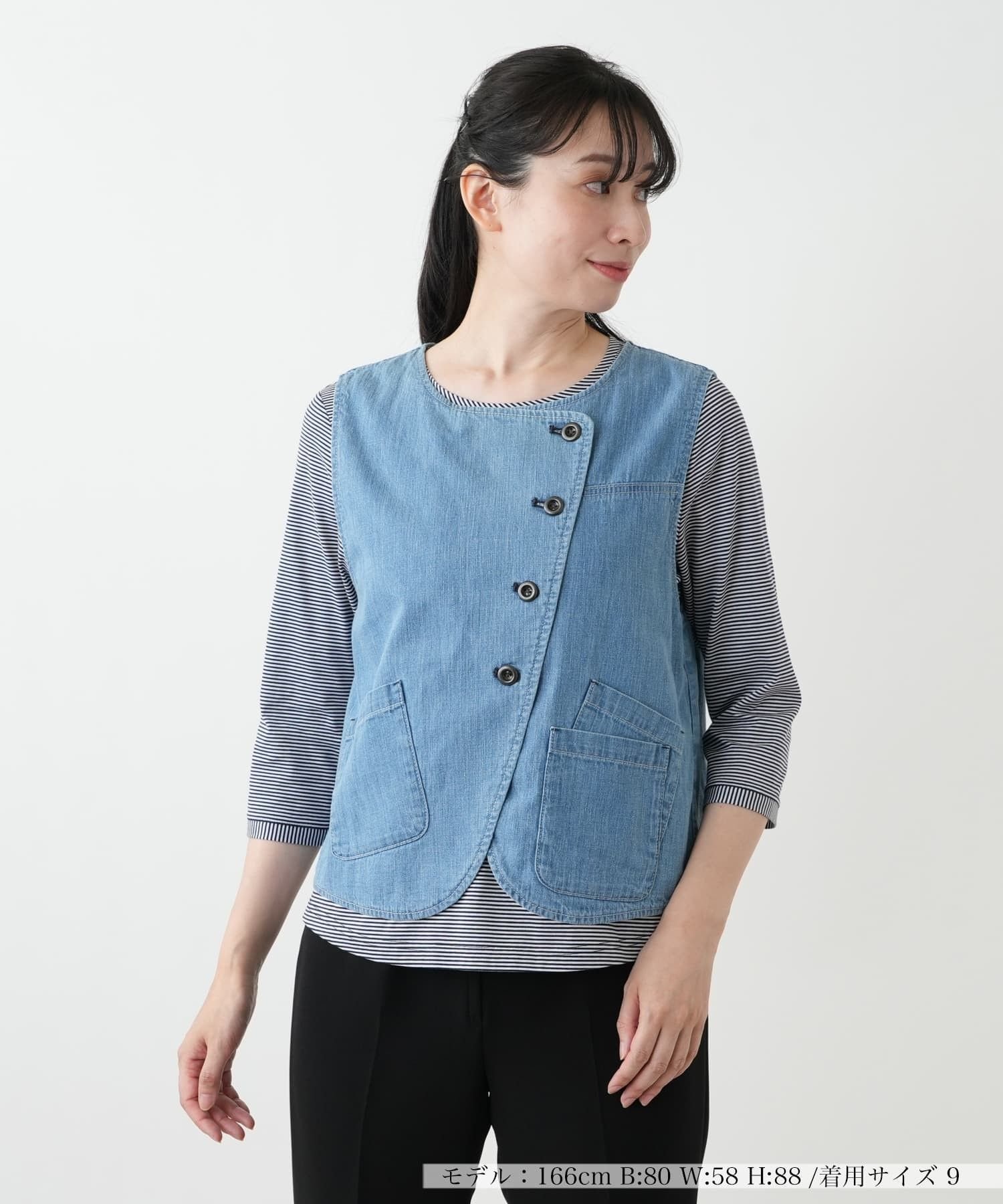 【SALE／19%OFF】Leilian デニムベスト【L JEANS】 レリアン トップス ベスト・ジレ【送料無料】