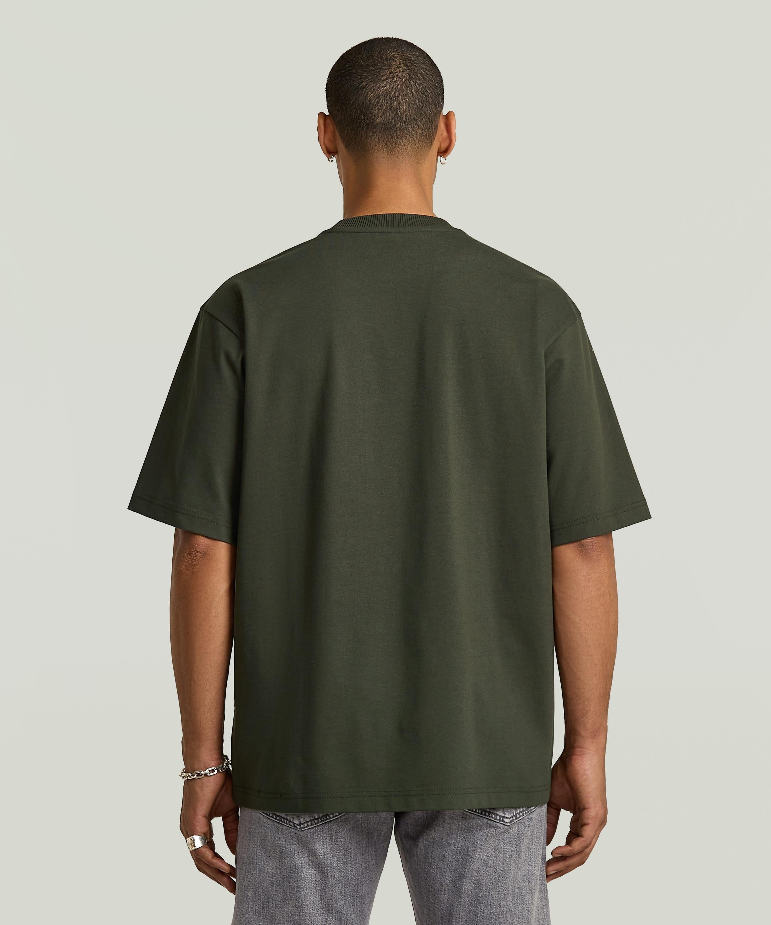【公式ショップ】Pocket Boxy T-Shirt/フロントシームデザインオーバーサイズジップポケットTシャツ ジースターロゥ トップス カットソー・Tシャツ カーキグリーン