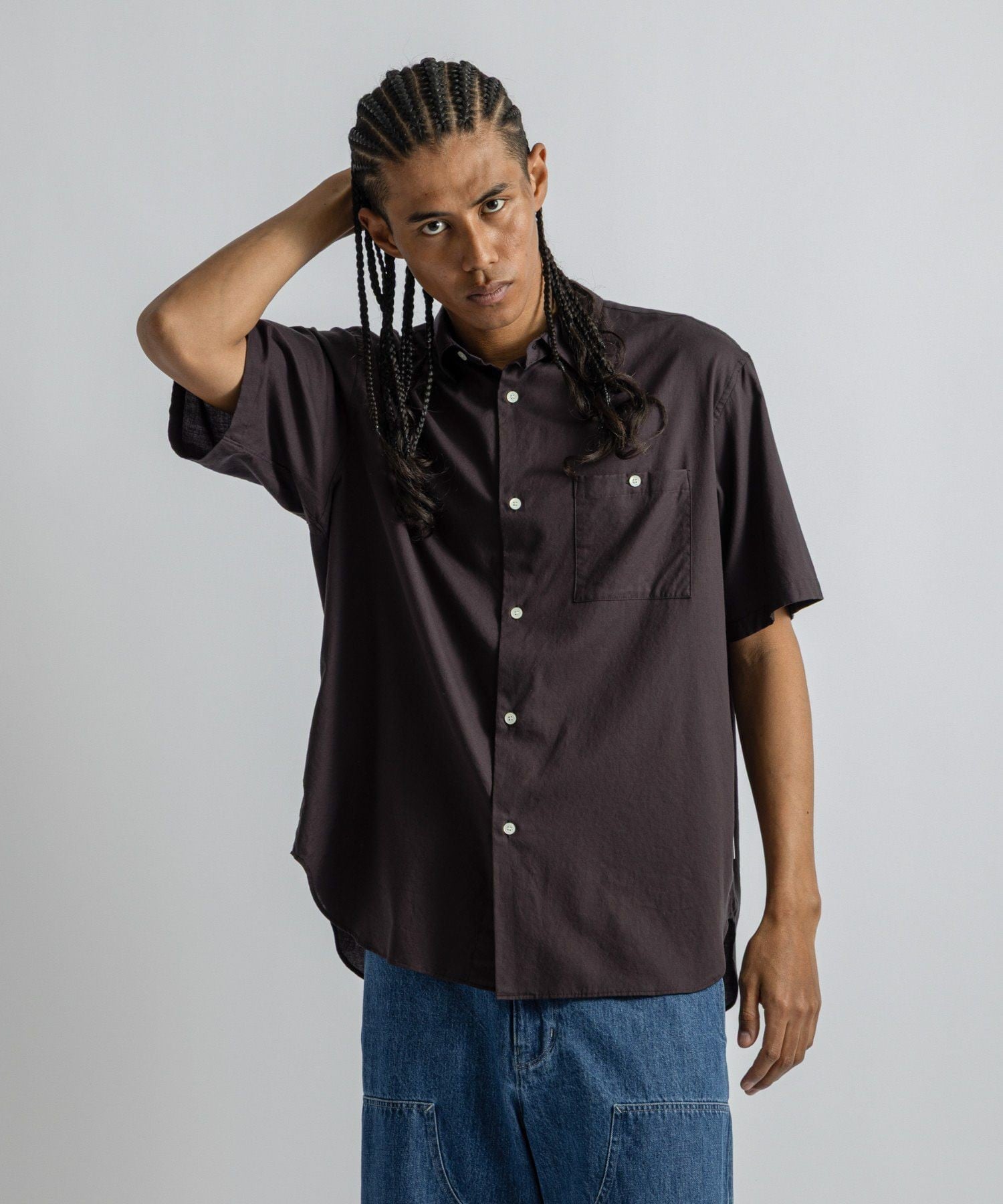 【SALE／30%OFF】Saturdays NYC Bruce SS Shirt サタデーズ　ニューヨークシティ トップス シャツ・ブラウス グレー ブルー【送料無料】