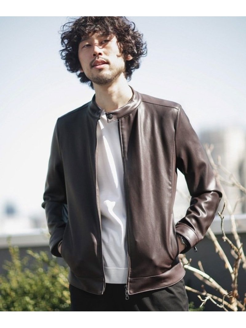 【SALE／60%OFF】NANO universe 《WEB限定》シンセティックレザー シングルラ ...