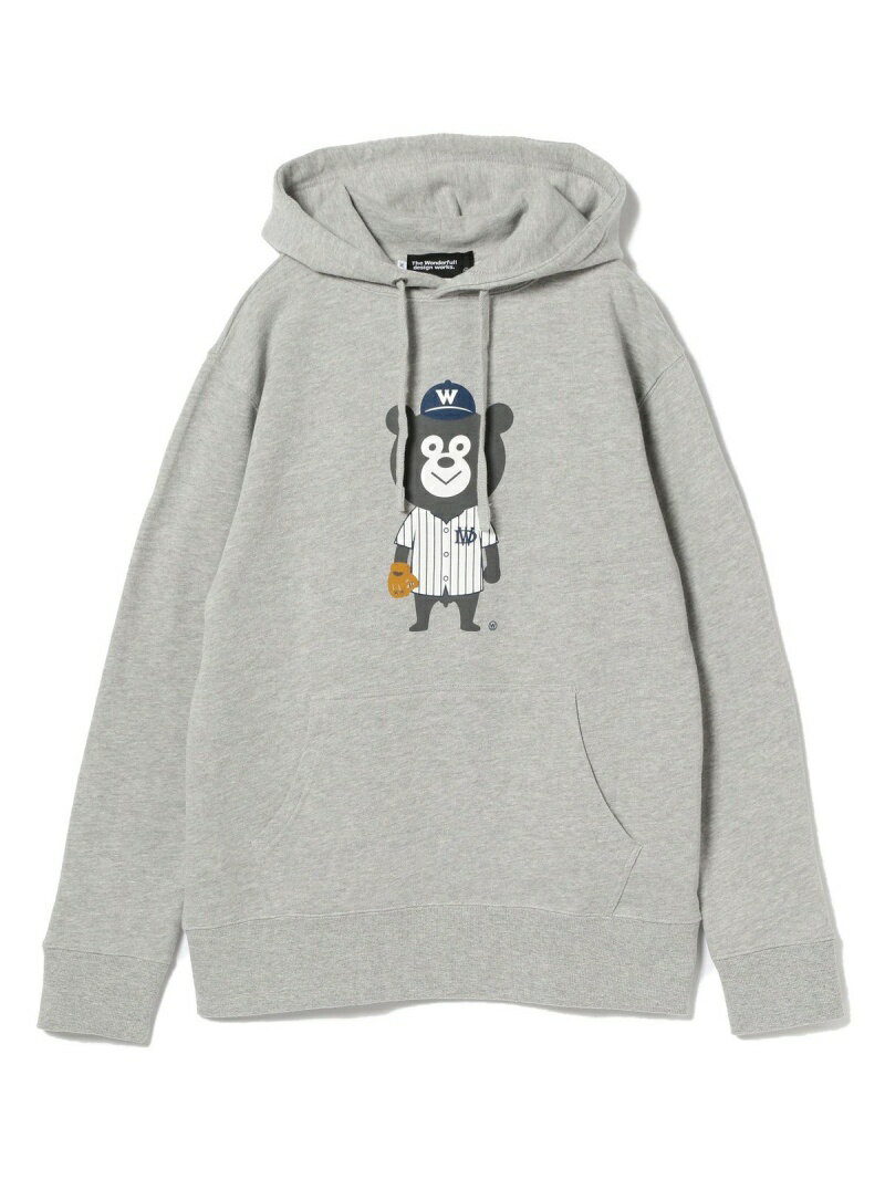 【SALE／60%OFF】BEAMS T The Wonderful! design works. / BASEBALL BEAR Hoodie ビームス アウトレット トップス スウェット・トレーナー グレー ネイビー