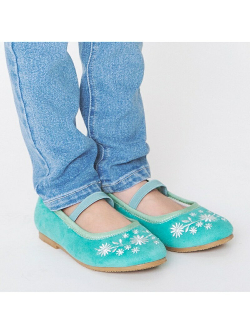 【SALE／55%OFF】branshes 刺繍バレエシューズ ブランシェス シューズ・靴 バレエシューズ グリーン レッドのサムネイル