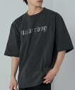 COLONY 2139 16/-天竺ピグメントプリントT(word) コロニー トゥーワンスリーナイン トップス カットソー・Tシャツ グレー ブラウン