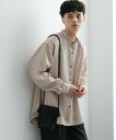 【SALE/50%OFF】SENSE OF PLACE 『セットアップ対応』『ユニセックス』ウールライクバンドカラールーズシャツ センス オブ プレイス トップス シャツ・ブラウス ネイビー グレー ブラック ブラウン