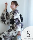 utatane utatane 浴衣3点セット 溶け込むブラックの大輪の菊 Sサイズ ウタタネ 着物・浴衣・和装小物 浴衣 ブラック【送料無料】