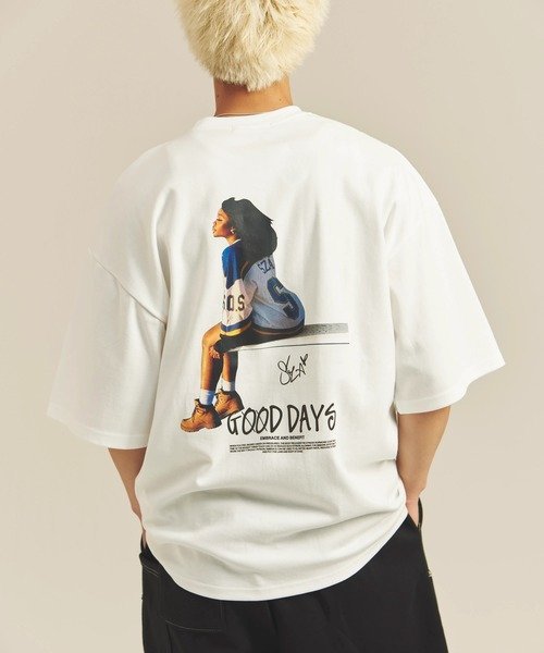 SELECT BRANDS SOE/ソーイ LADY-PHOTO SS TEE(MENS) ジャックローズ トップス カットソー・Tシャツ ホワイト ブラック