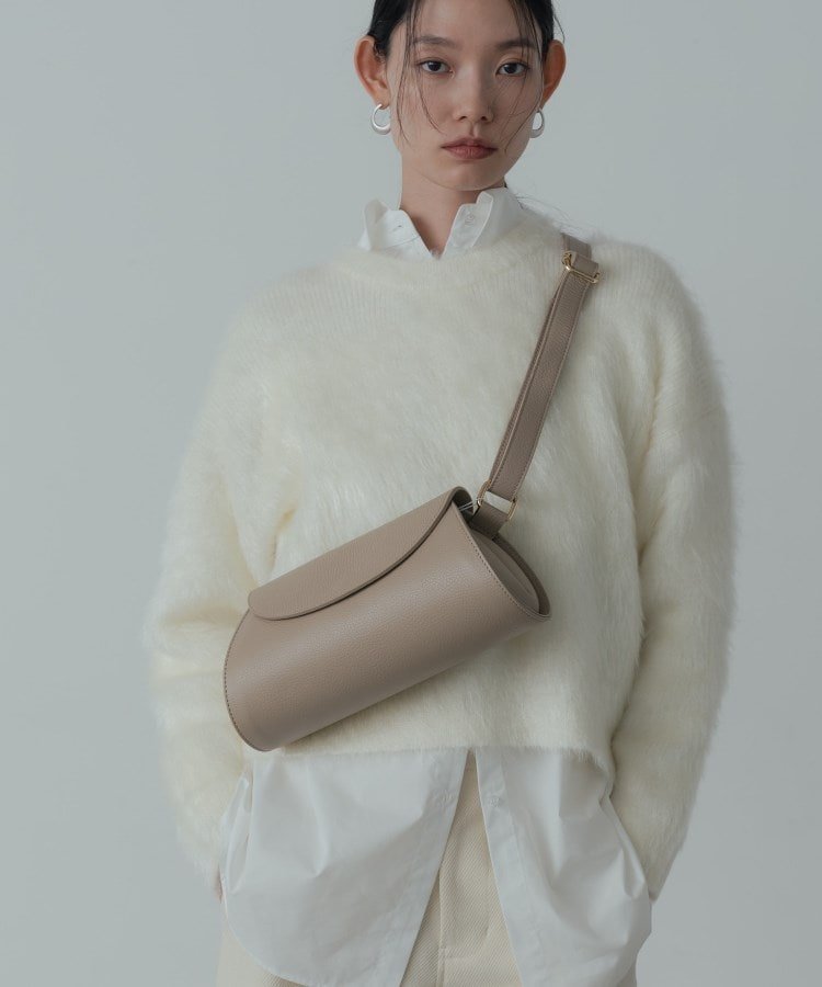 【SALE／24%OFF】GALLEST レザーフラップショルダーバッグ ギャレスト バッグ ショルダーバッグ ベージュ ブラウン【送料無料】