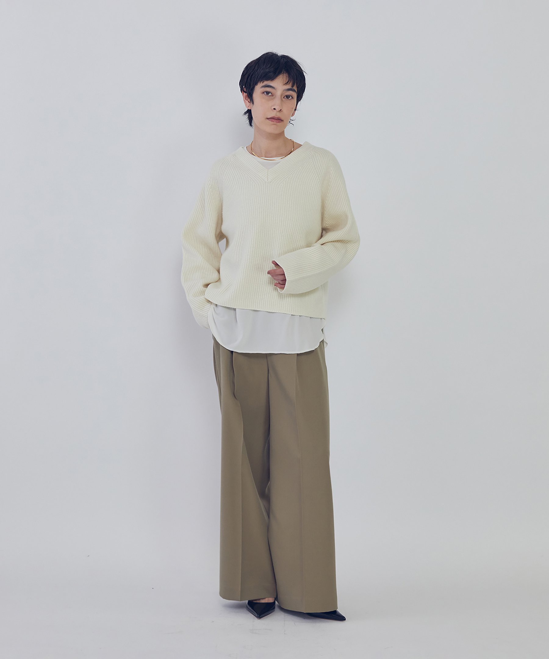 1er Arrondissement 【追加2】ジョーゼットプルオーバー プルミエアロンディスモン トップス シャツ・ブラウス ホワイト ブラック