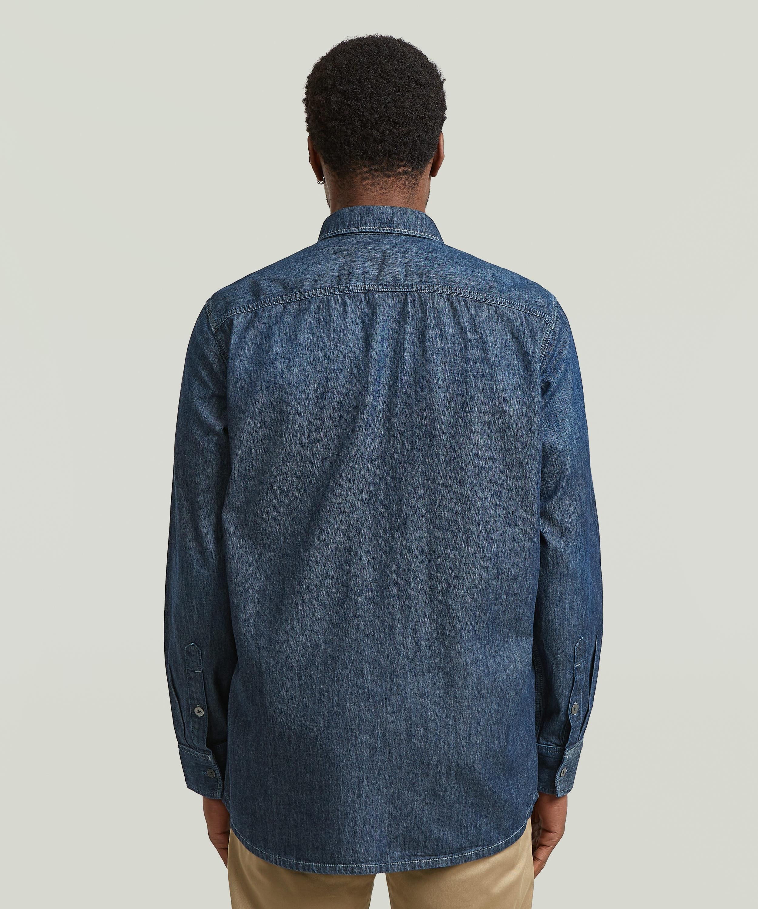 【公式ショップ】REGULAR 1-POCKET SHIRT/ヴィンテージライク1ポケットレギュラーデニムシャツ ジースターロゥ トップス シャツ・ブラウス ネイビー