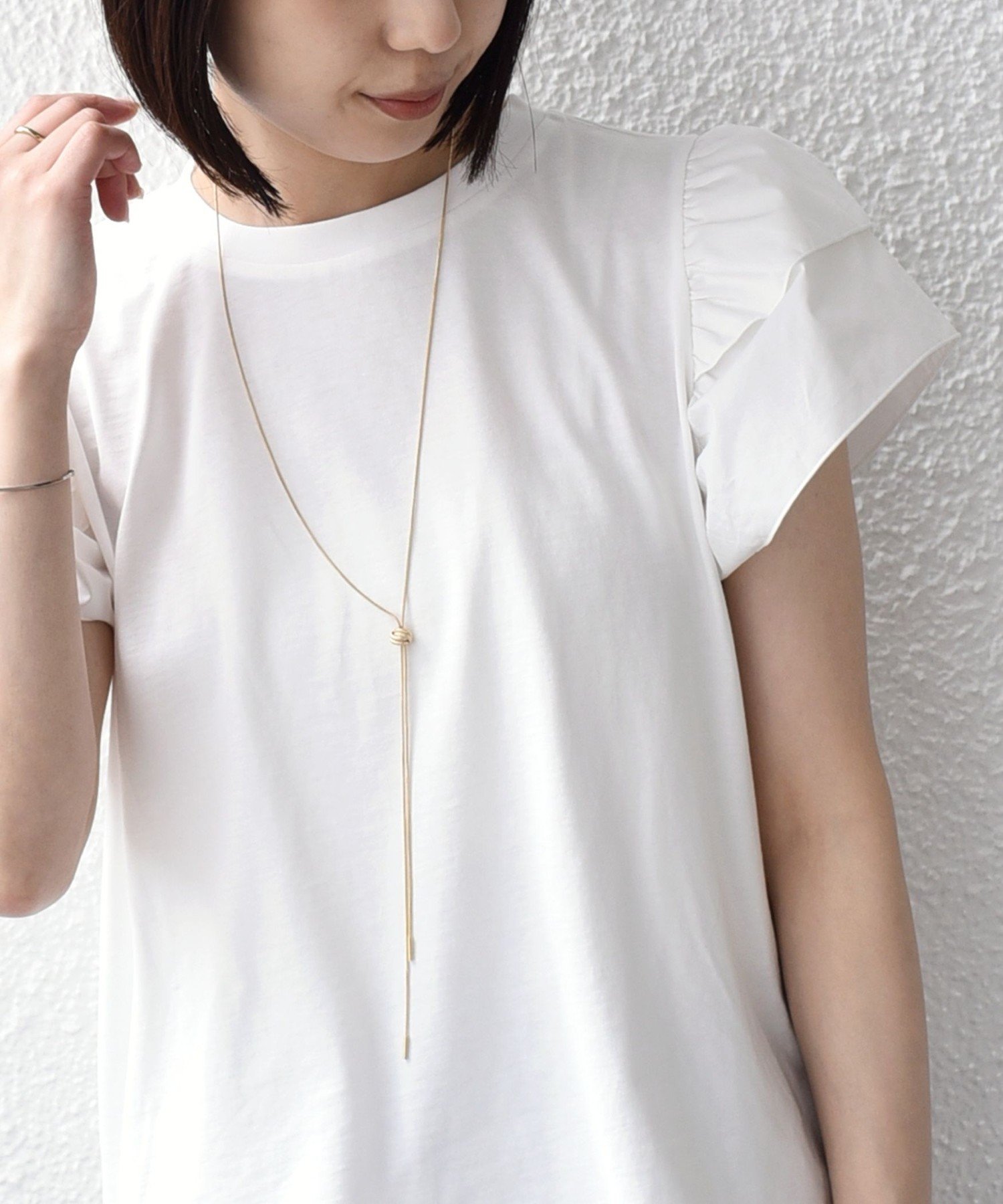 【WEB限定】SHIPS Colors:＜手洗い可能＞異素材 フリルスリーブ カットソー◇ シップス トップス カットソー・Tシャツ イエロー ホワイト ブラック