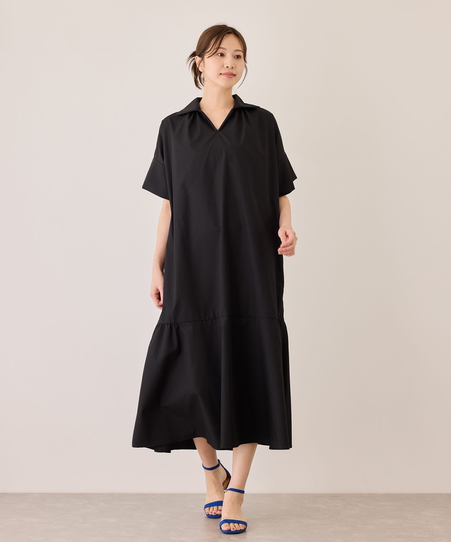 【SALE／30%OFF】JAYRO シャツティアードワンピース ジャイロ ワンピース・ドレス シャツワンピース ブラック ブルー レッド【送料無料】