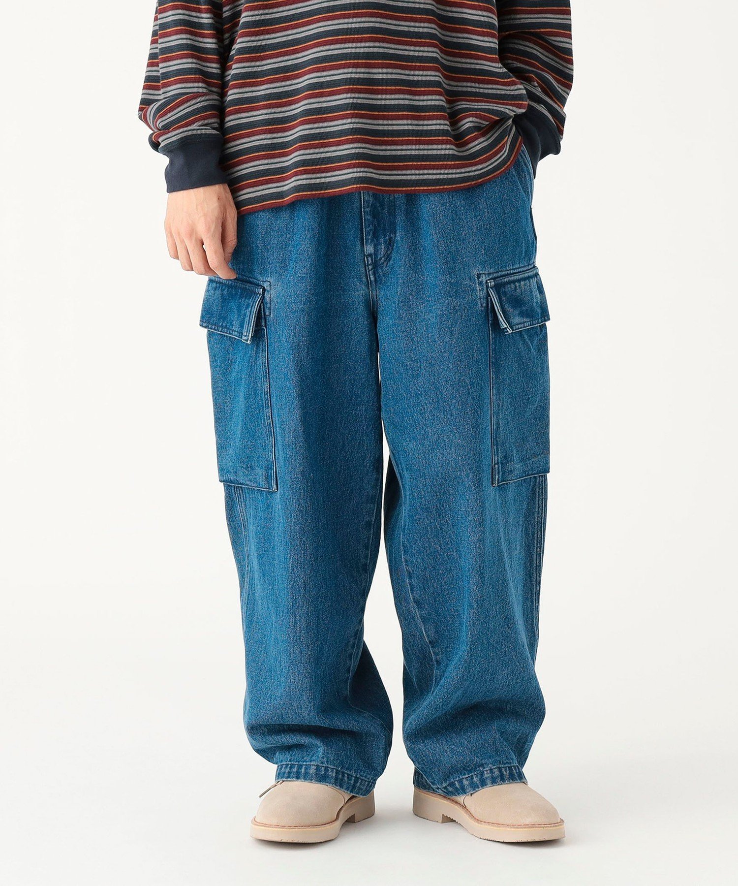 【SALE／70%OFF】B:MING by BEAMS デニム 6ポケット イージー カーゴ パンツ ビームス アウトレット パンツ その他のパンツ ブラック ネイビー