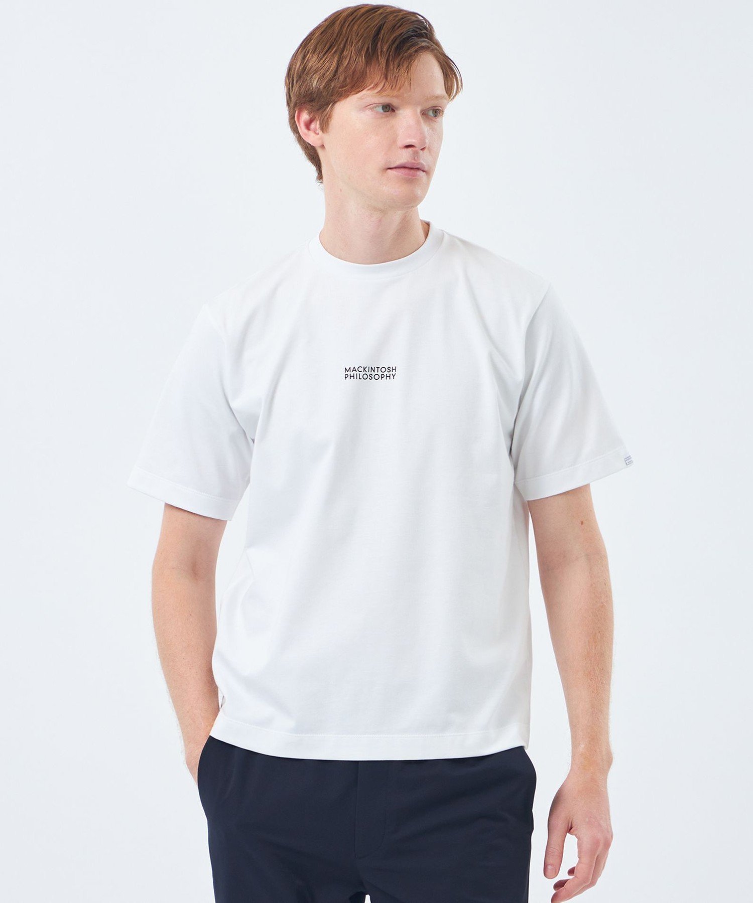 【WEB&一部店舗限定】クルーネックロゴTシャツ 度詰め天竺 マッキントッシュ フィロソフィー トップス カットソー・Tシャツ ネイビー ブラック ホワイト