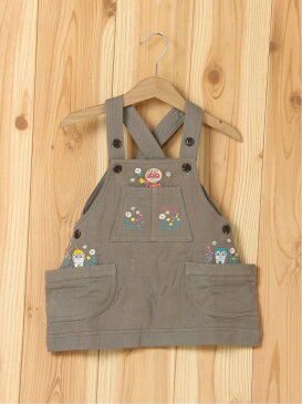 【SALE/30%OFF】ANPANMAN KIDS COLLECTION APKC/(K)フラワー刺繍ジャンスカ アンパンマンキッズコレクション スカート キッズスカート ピンク ブラウン【送料無料】