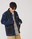 【SALE／30%OFF】BEAMS UNIVERSAL OVERALL * BEAMS / 別注 デニム カバーオール ジャケット 24SS ビームス メン ジャケット・アウター ブルゾン・ジャンパー ブルー ブラック【送料無料】