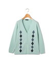 【SALE/64%OFF】KEITH アーガイルニットカーディガン キース トップス ニット ホワイト グリーン【送料無料】