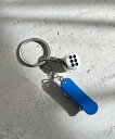 Me% 【Me%】サイコロスケボーキーチャーム ローリーズファーム ファッション雑貨 チャーム・キーチェーン ブラック シルバー ブルー