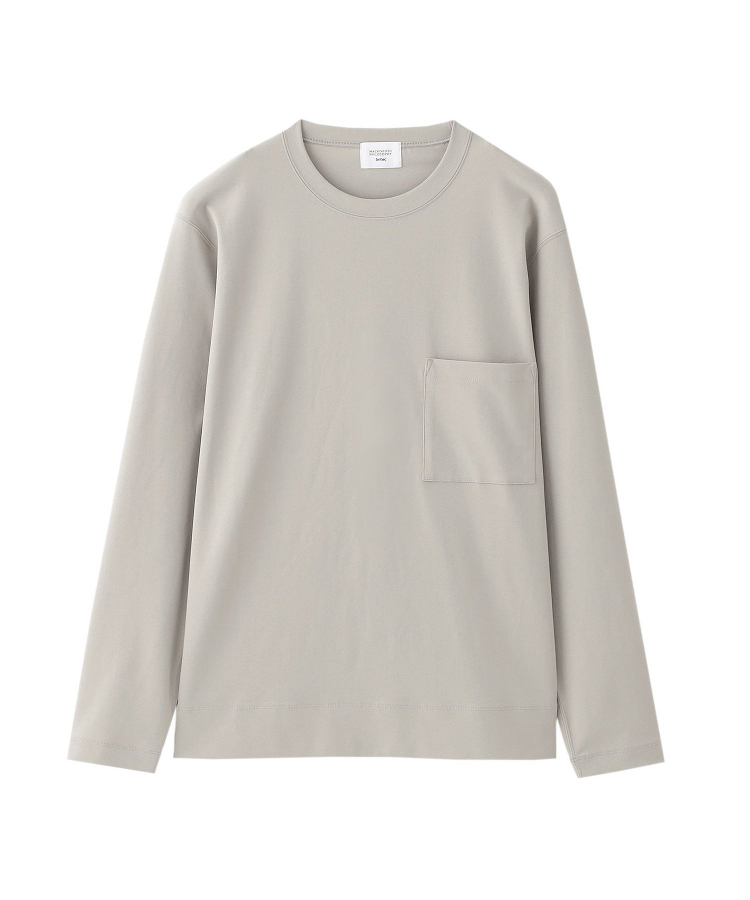 ブリテック クルーネックロンT ドライフラットストレッチクロス マッキントッシュ フィロソフィー トップス カットソー・Tシャツ ネイビー ホワイト ブラック