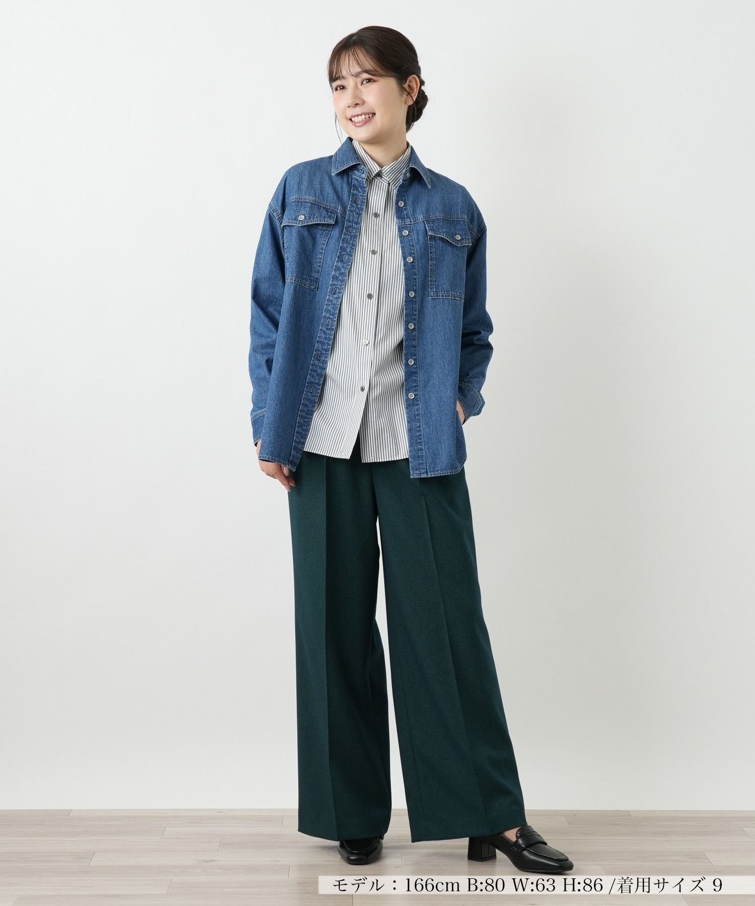 Leilian 洗えるデニムブラウス【25年9月カタログ】 レリアン トップス シャツ・ブラウス