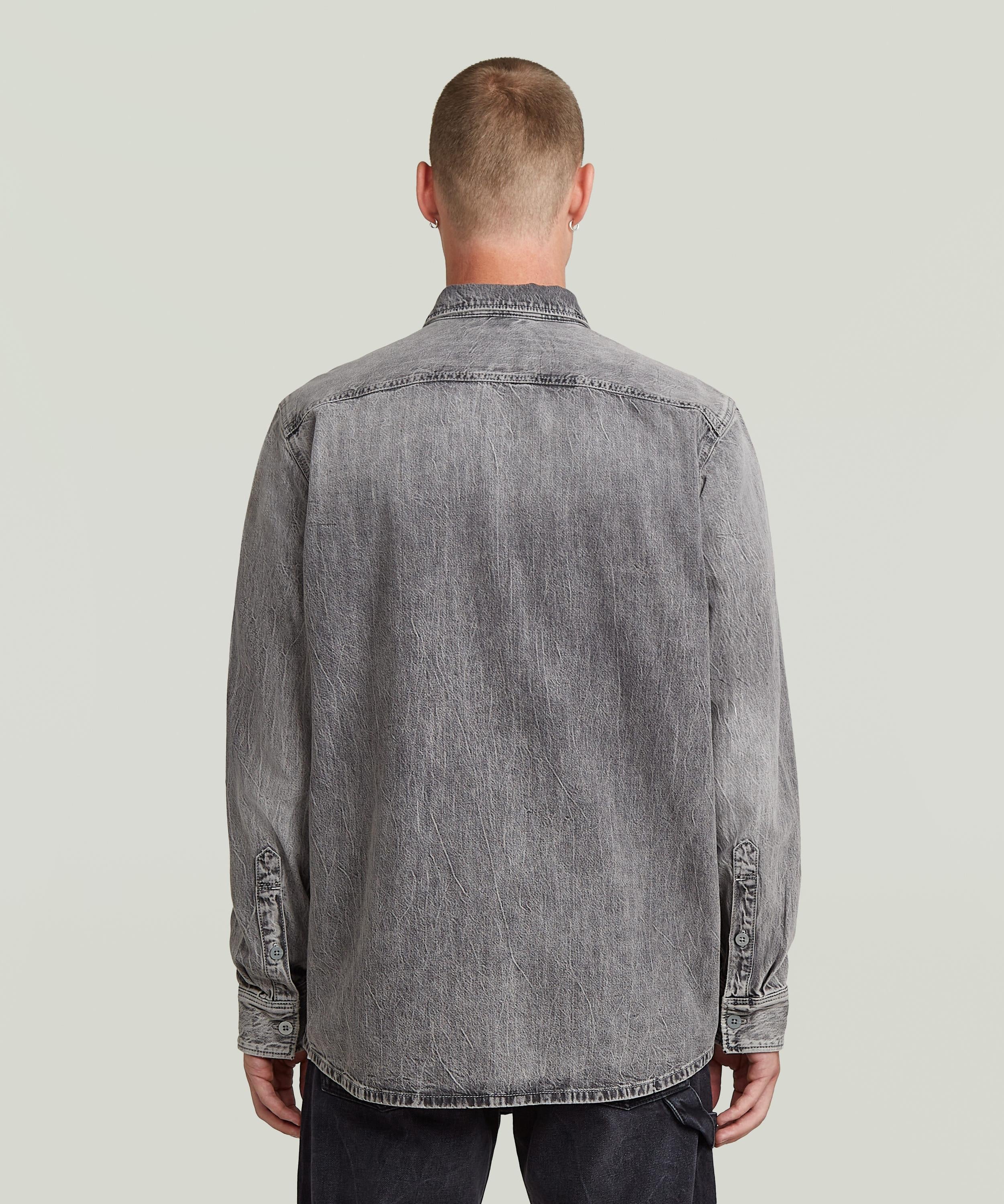 【公式ショップ】REGULAR 1-POCKET SHIRT/ヴィンテージライク1ポケットレギュラーデニムシャツ ジースターロゥ トップス シャツ・ブラウス グレー