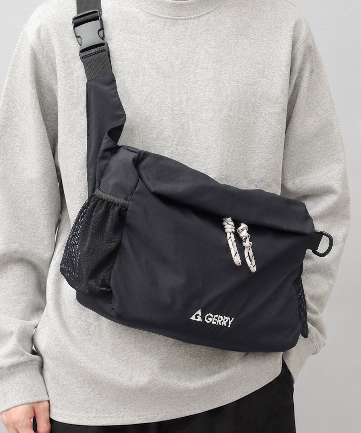 GERRY GERRY ウエストバッグ メンズ レディース ボディバッグ ショルダーバッグ 撥水 2WAY エー.エム.エス. バッグ ショルダーバッグ ブラック【送料無料】