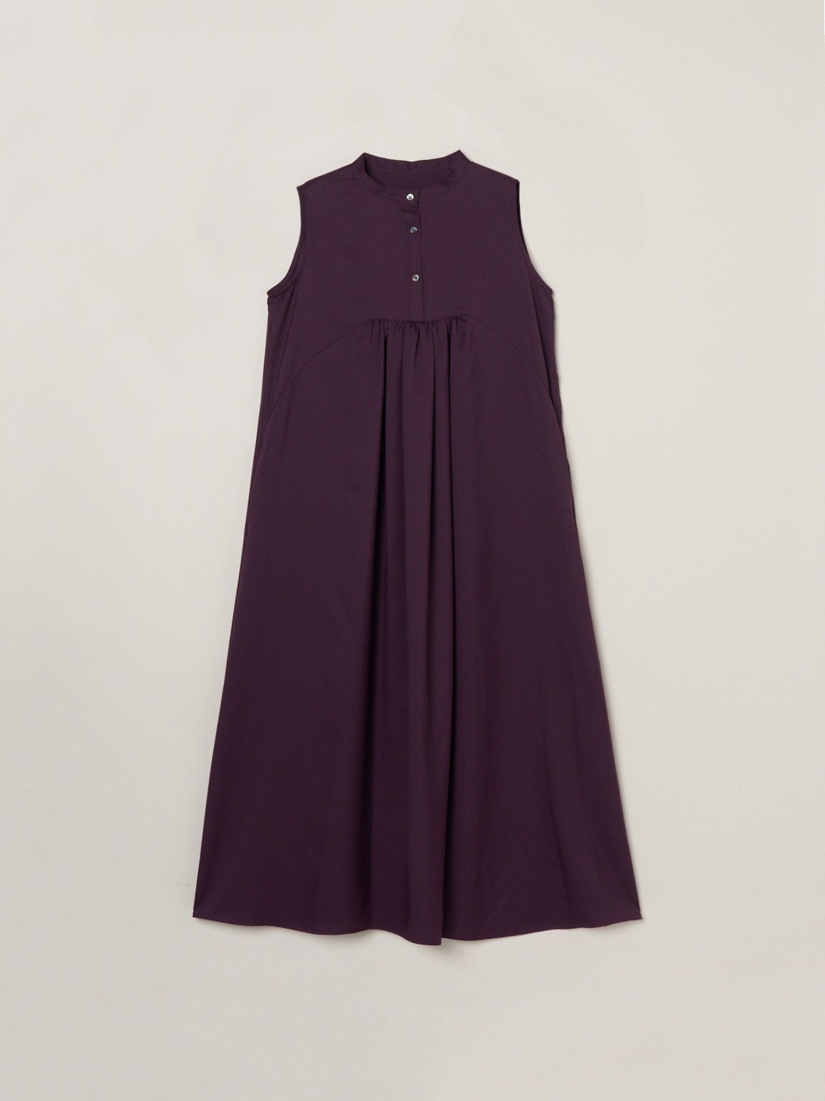 three dots Glossy twill dress スリードッツ ワンピース・ドレス ドレス ブラック パープル【送料無料】