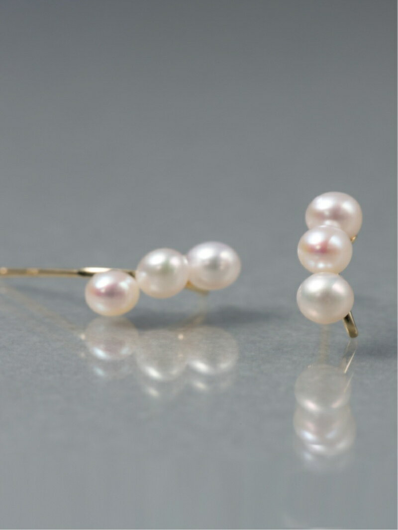 anq. 【anqanq.】K10 threepearl ピアス クークロワッサン アクセサリー・腕時計 ピアス【送料無料】