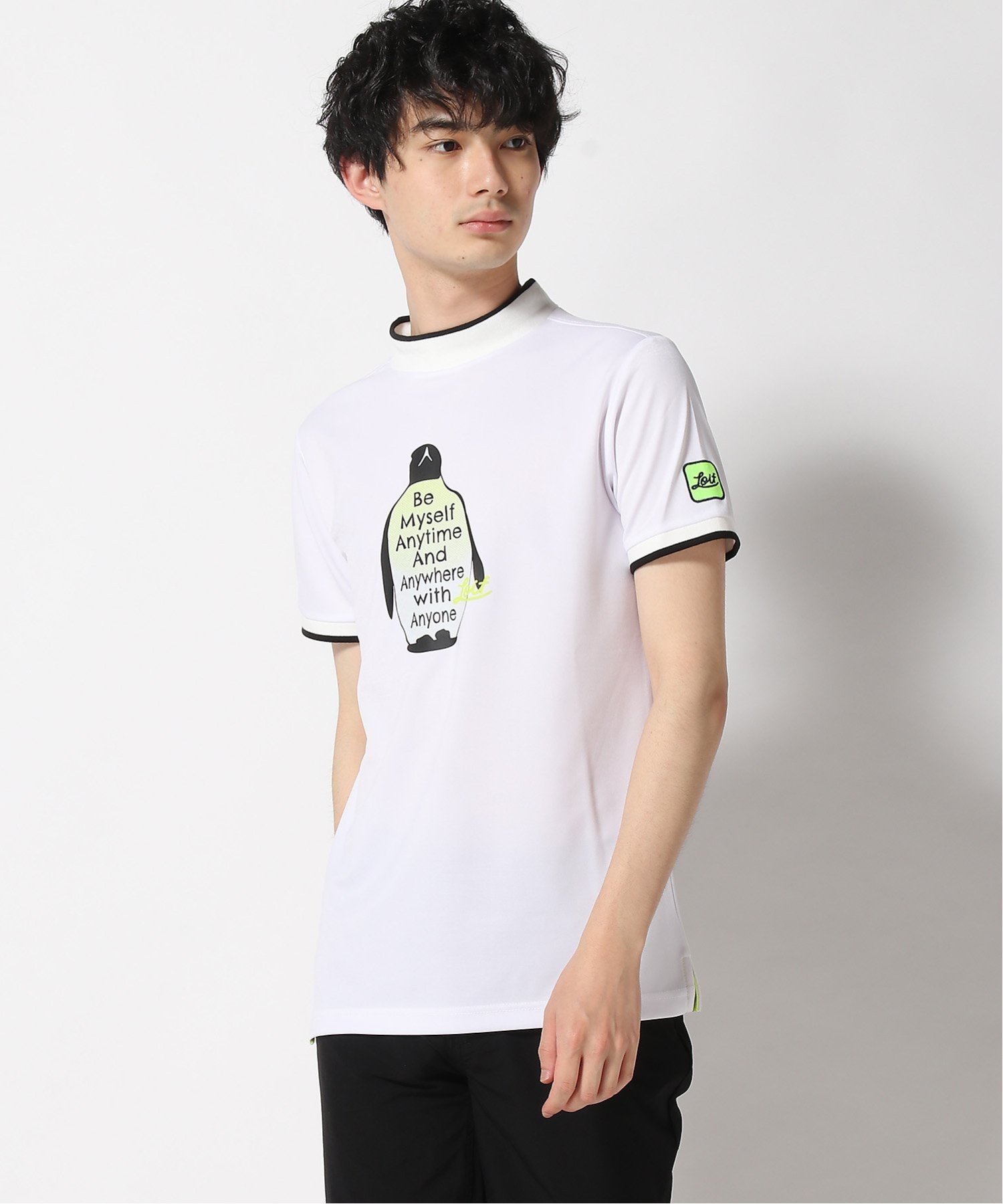 Loif (M)【Loif GOLF】ハイネックシャツ(ペンギン) フリーノット トップス シャツ・ブラウス ブラック グレー ホワイト