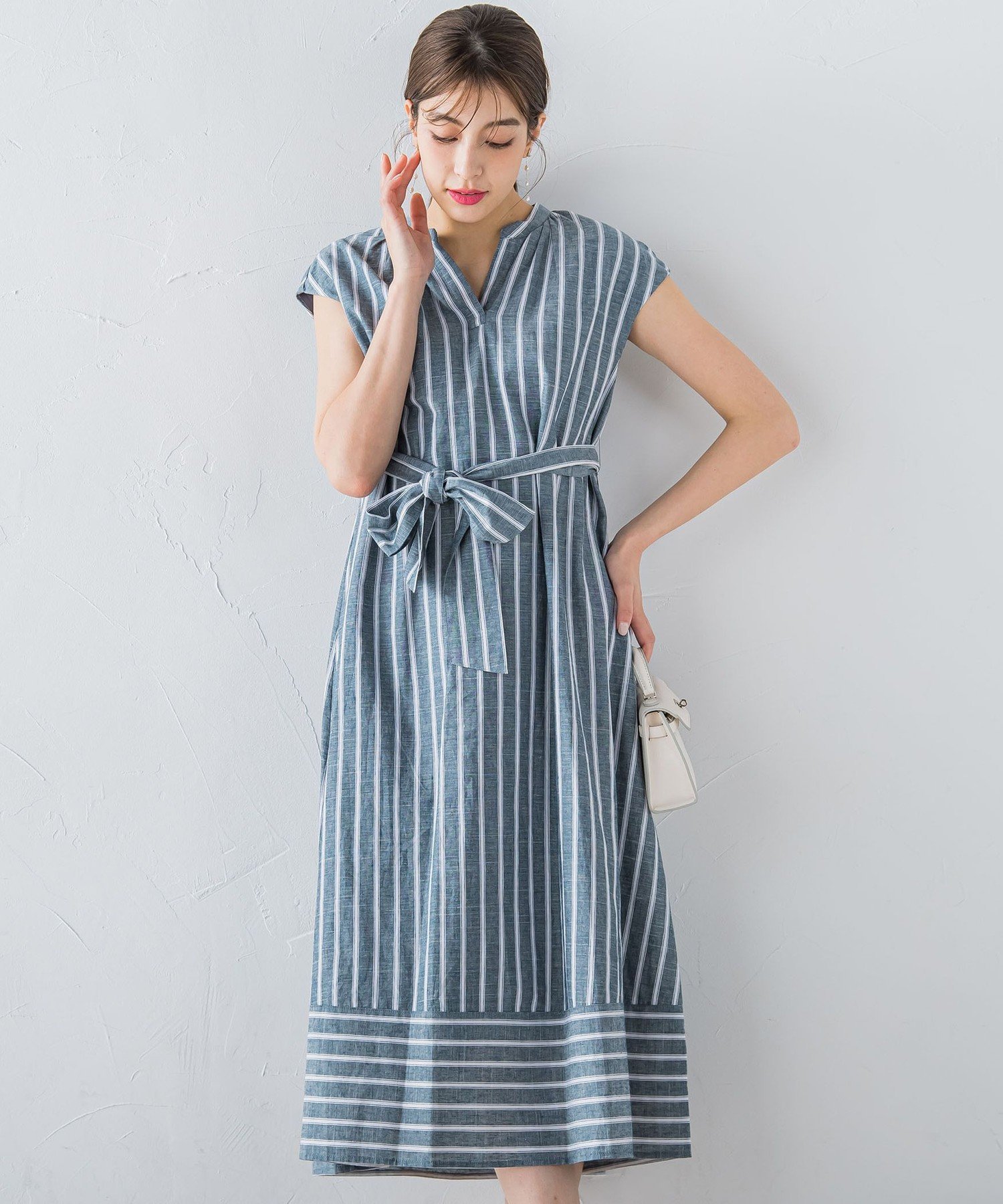 ketty ストライプ柄ワンピース ケティ ワンピース・ドレス ワンピース ホワイト イエロー【送料無料】のサムネイル