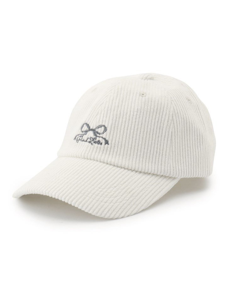 【SALE／10%OFF】PINK-latte コーデュロイリボンキャップ ピンク ラテ 帽子 キャップ ホワイト ブラック ピンクのサムネイル