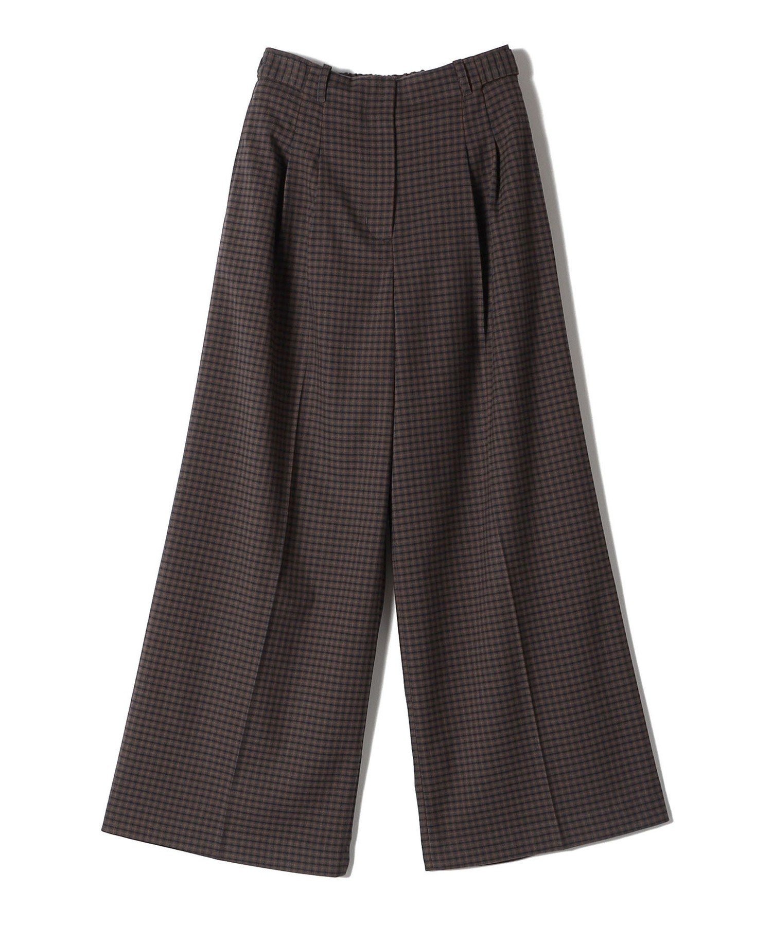 【SALE／50%OFF】SHIPS Colors SHIPS Colors:＜手洗い可能＞ 起毛 チェック サイドボタン ワイドパンツ シップス パンツ その他のパンツ グレー ベージュ