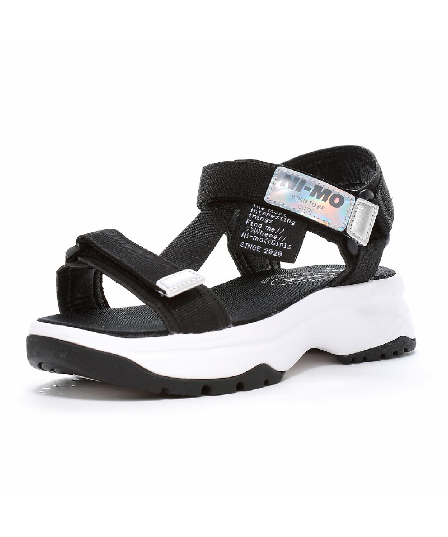 Ni-mo 【MoonStar】 NM J129 ニーモ ジュニアサンダル 女の子 厚底 ムーンスター シューズ・靴 サンダル ブラック【送料無料】のサムネイル