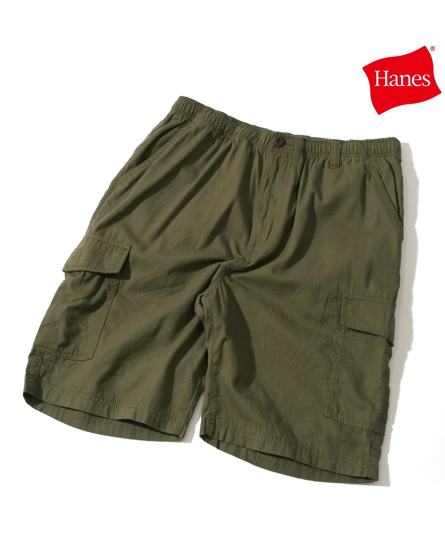 【SALE／28%OFF】Hanes Hanes へインズ カーゴショーツ ショートパンツ カーゴパンツ ハーフパンツ 綿100 マルカワ パンツ カーゴパンツ ブラック カーキグリーン ベージュ ネイビー