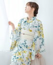 【SALE/50%OFF】SOUBIEN 浴衣3点セット レディース 2way(上着+スカート+帯) ソウビエン 着物・浴衣・和装小物 浴衣 ベージュ ピンク ホワイト【送料無料】
