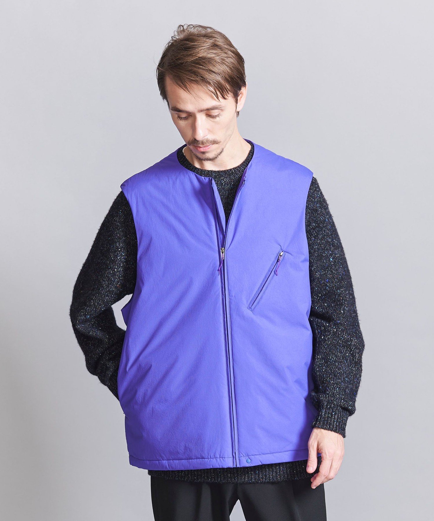 【SALE／70%OFF】BEAUTY&YOUTH UNITED ARROWS ＜koti BEAUTY&YOUTH＞ マルチ ポケット ベスト ユナイテッドアローズ アウトレット ジャケット・アウター その他のジャケット・アウター パープル グレー【送料無料】