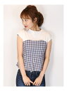 【SALE/62%OFF】【S】ギンガムリボンドッキングTシャツ ダズリン カットソー【RBA_S】【RBA_E】