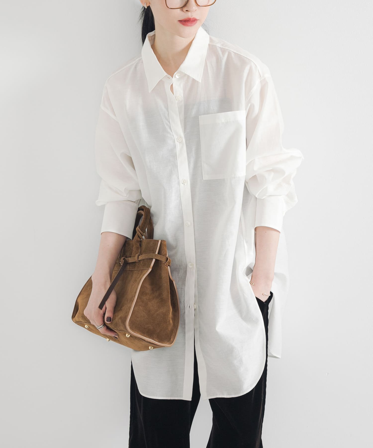 【SALE／60%OFF】URBAN RESEARCH シルクコットンロングシャツ アーバンリサーチ トップス シャツ・ブラウス ホワイト【送料無料】