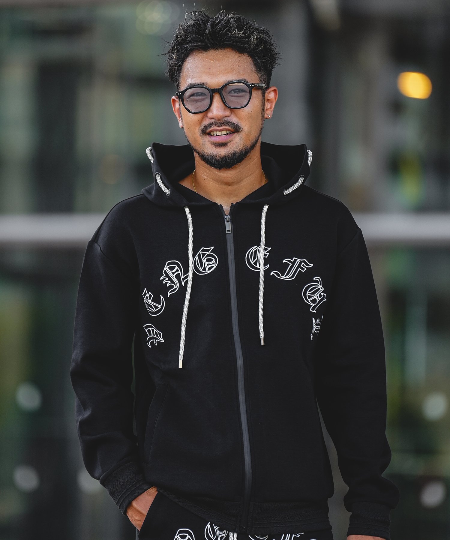 Retro Engine RTEG AL&KS ZIP HOODIE アダムスジャグラー トップス パーカー・フーディー グレー ブラ..