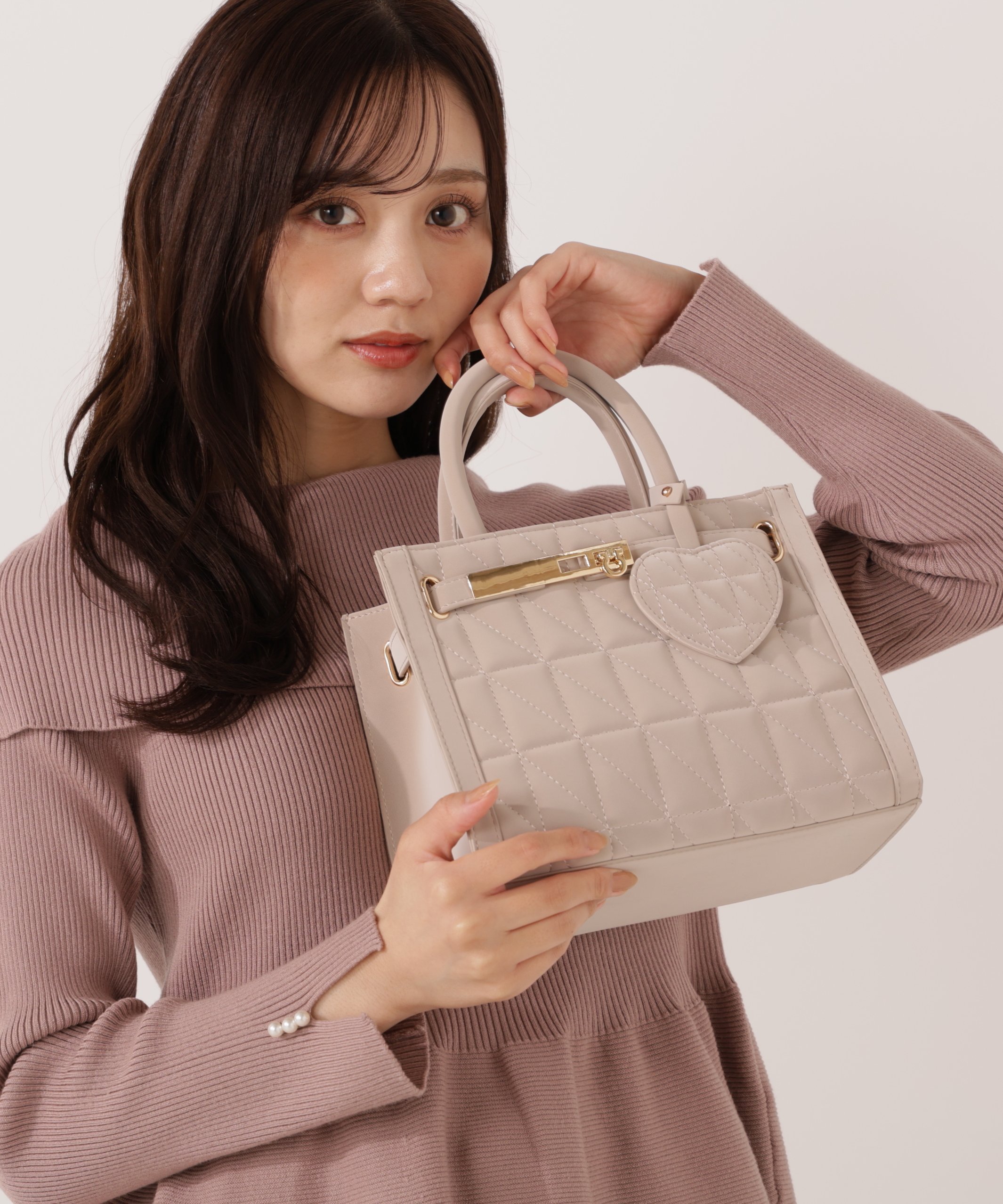 PROPORTION BODY DRESSING ハートチャーム付きキルティングトートバッグ プロポーションボディドレッシ..